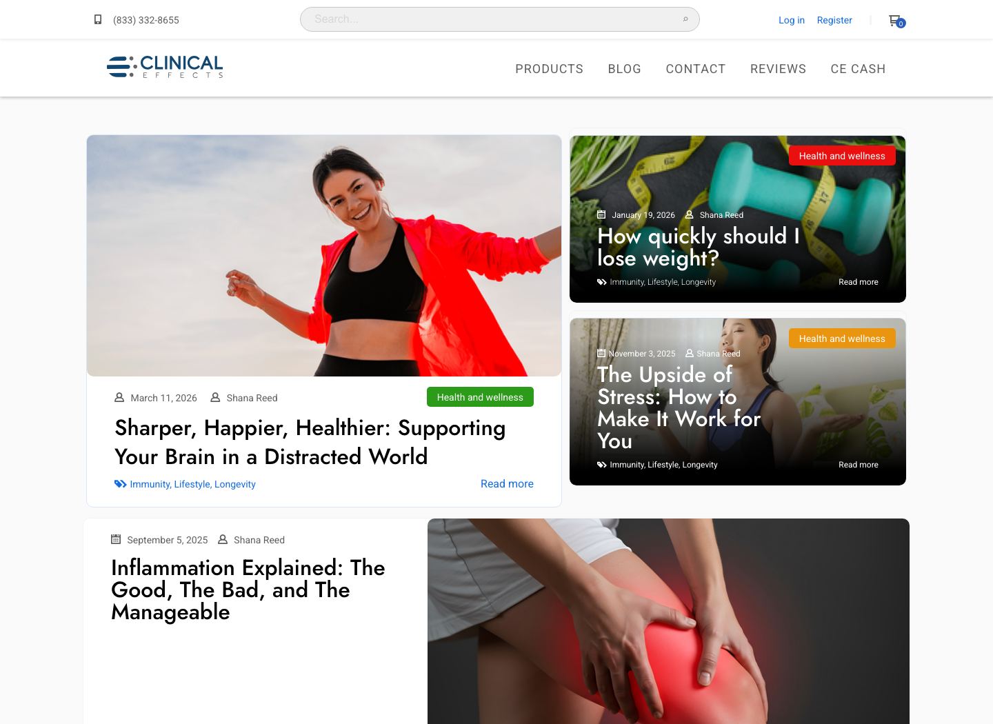 Clinical Effects website screenshot